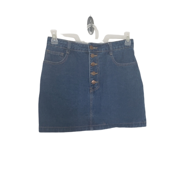 Forever 21 Rainbow Denim Mini Skirt Size M - Picture 2 of 10